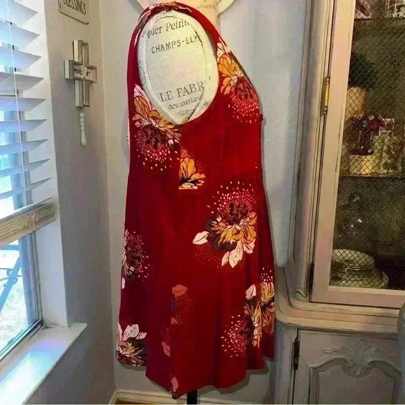 Free People Floral Red Women's Top size small - Picture 4 of 7